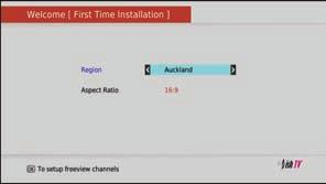 MENU INFORMATION MENU INFORMATION First Time Installation The First Time Installation Menu will be shown when your Dish TV S7070rHD is first powered on.