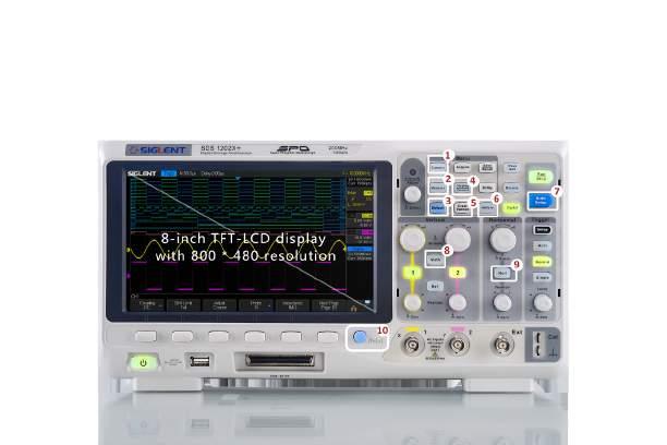 Characteristics 8 inch TFT-LCD display and 10 one-button menus 16 Digital Channels/MSO (Optional for SDS1000X + ) Equipped with 8 TFT-LCD display with a resolution of 800 * 480 Most commonly