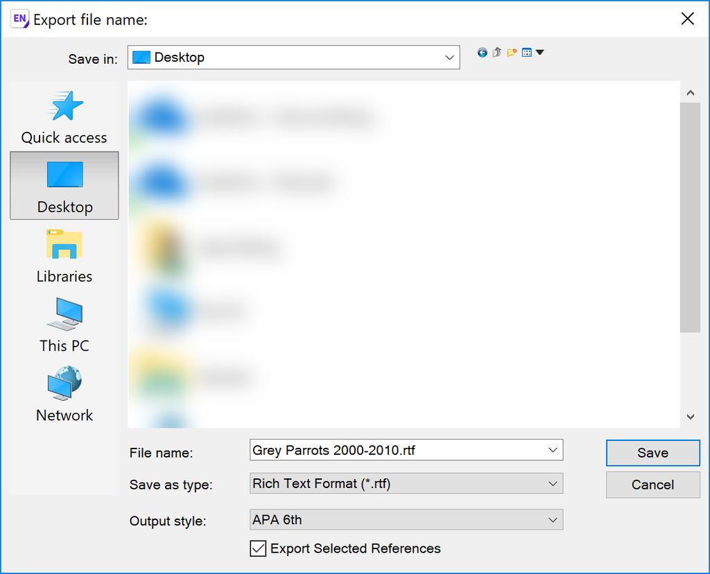 EndNote X9 Guided Tour: Windows Page 31 of 41 6. From the Output style drop-down menu, select APA 6th for this example.