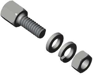 D-Sub Accessories / Female Screw Lock Material: Ni-plated steel 1 kit comprise: