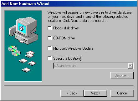 If you are running Windows 2000, Windows ME, or Window XP, skip these steps and go to Adjusting the image on page 12. a Click Next to begin searching for the driver.