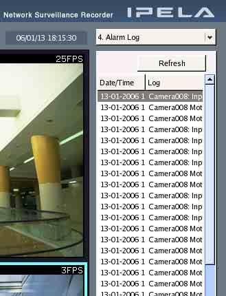 Option Window (Auxiliary Function Area) Alarm Log In the Option window of the [Monitoring] window (monitor 1), you can display the following information and perform camera control operations. 1. Camera Control : Allows you to control the cameras.