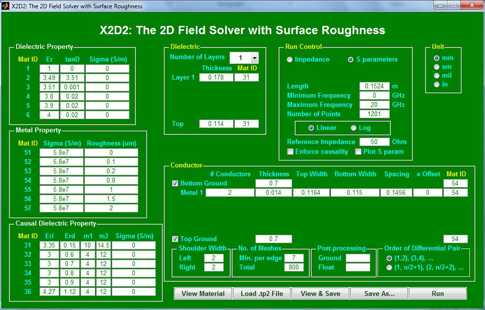 X2D2 Advanced 2D solver for surface roughness modeling Accurate 2D BEM field solver with causal dielectric and effectiveconductivity surface roughness