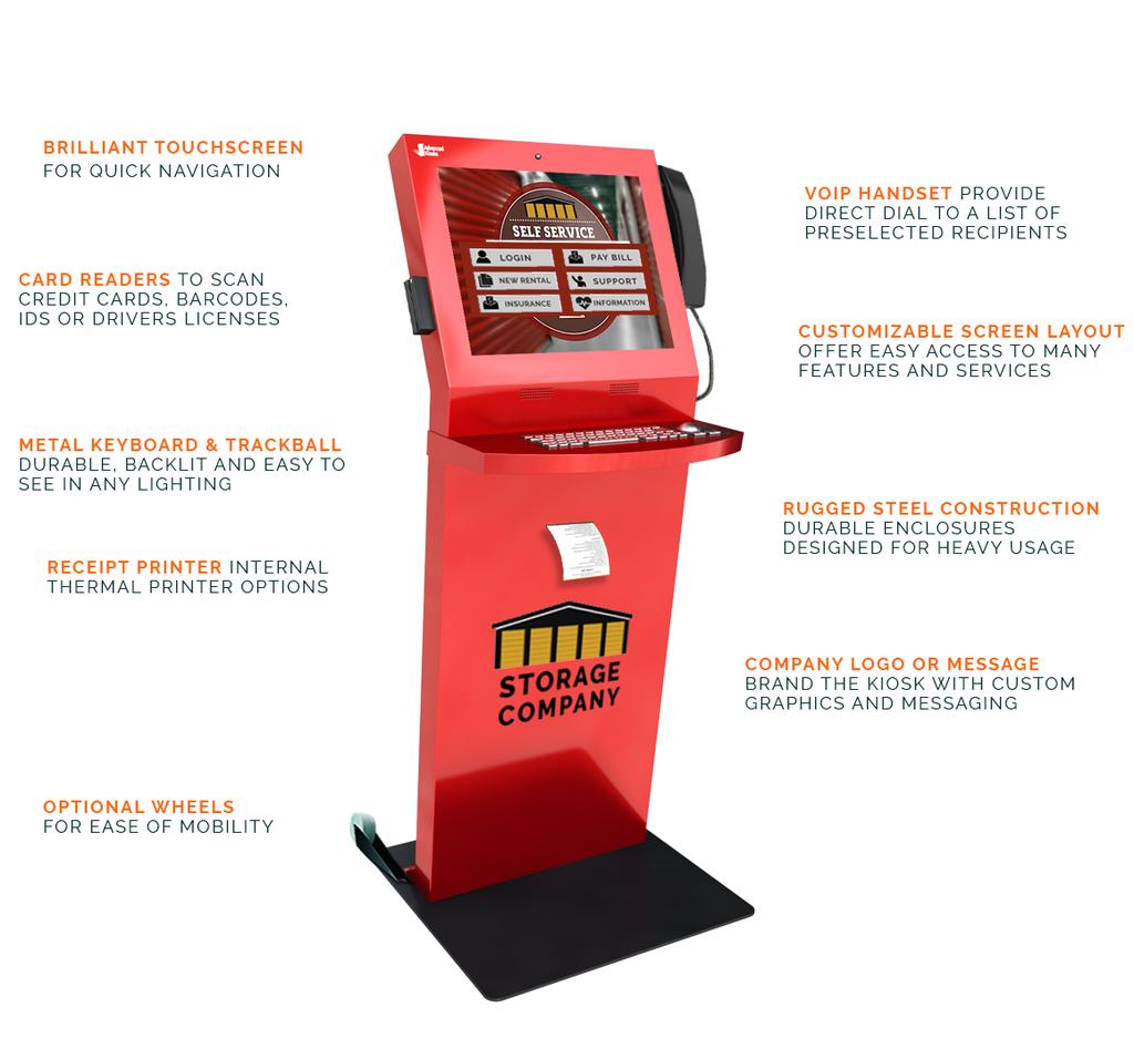 KIOSKS Here is an overview of the most successful Self Storage Kiosk model on the market with a few feature options and