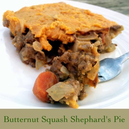 BUTTERNUT SQUASH SHEPHERD S PIE Ingredients: 1 ½ lbs grass-fed ground beef 1-2 tablespoons butter, coconut oil or other fat of choice 1 onion, chopped 2 carrots, chopped 2 celery stalks, chopped 1