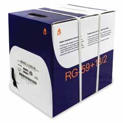 RG59 95% COAX SIAMESE + 18/2 / Suitable for CCTV or other low-frequency applications that requires video and power signal RG59: 20AWG solid bare copper or copper clad steel center conductors Power