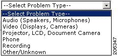 Chapter 7 Troubleshooting the CTS 1100 Managing Log Files Video (displays, cameras) Phone Recording Other/Unknown Figure 7-15 shows the problem types that you can select when downloading log files.