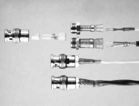 Coaxial Cable Termination RF one-step BNC/TNC connectors Applications RF one-step BNC/TNC connectors are single-piece assemblies for terminating the center conductor and the braid of a broad range of