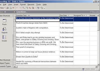 As in NoteMap and TimeMap, scanned images of documents contained as a database entry in CaseMap can be linked to that database entry for quick retrieval.