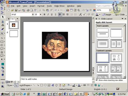 Using images already scanned onto your computer, follow the following steps to insert graphics into a PowerPoint presentation: From the insert menu on the toolbar, select picture.