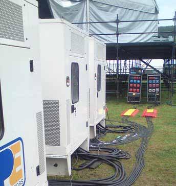 Sundown Festival Aug - Sept 13 Responsible for 1 Mw of generators for main stage (x2 500kw) Over 40 live acts over 2 days.