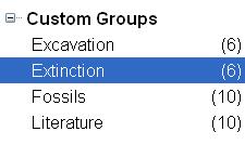 9 Open the Groups menu, choose Add References To, then Extinction. Alternatively, you can drag references into groups.