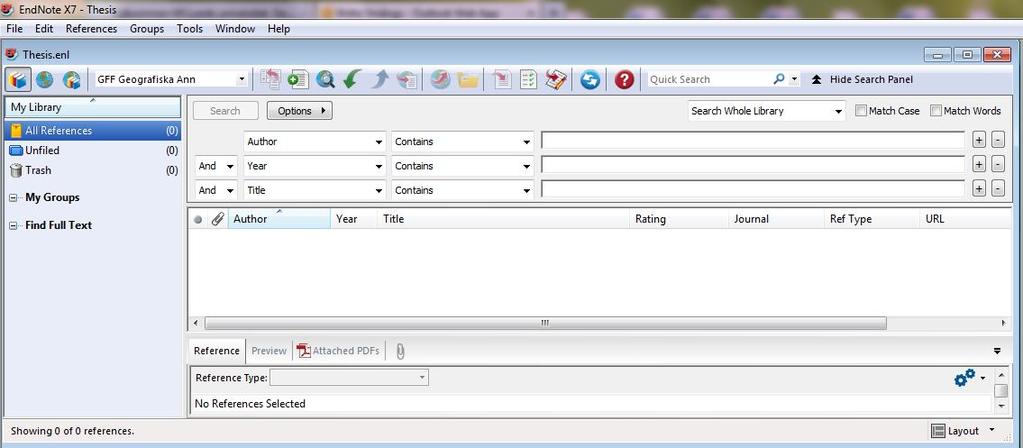 3 EndNote is a specialized database program for storing and managing bibliographic references. It allows you to enter references manually and to import references from library databases.