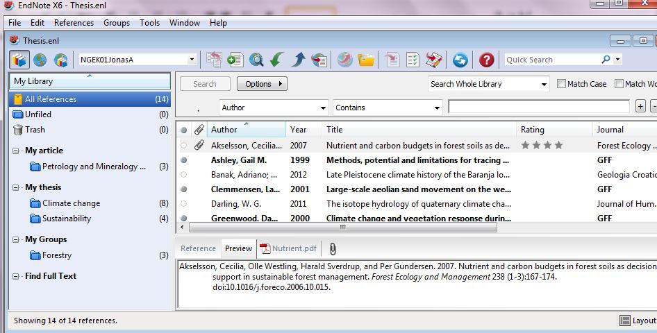 The references can be sorted and searched, and incorporated automatically into papers with the references formatted in a chosen style for publication by using it with Word: Cite while you write.