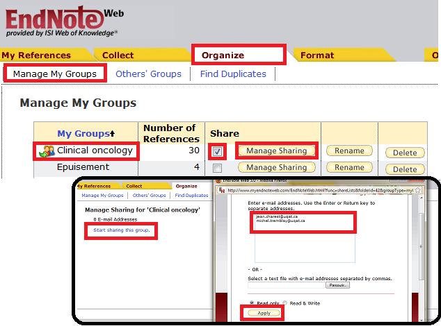 groups> Select references