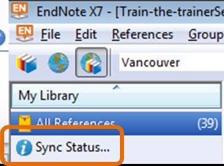 After a Sync you will see a Sync Status option just under the All References group. Click this to see the current status.