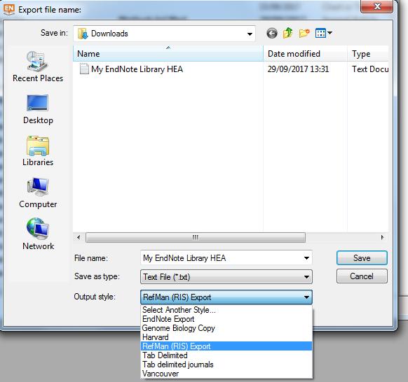 17. Exporting your Endnote library to another reference manager Do this if you need to export your library to another reference manager or to send to a colleague.