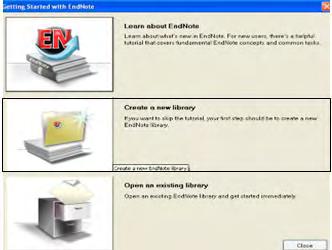 Create a new Endnote Library First time creating an EndNote library?