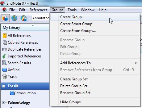 EndNote X7 Tutor Led Manual v1.7 TEMPORARY GROUPS Temporary groups are created automatically and exist only while a library is open.