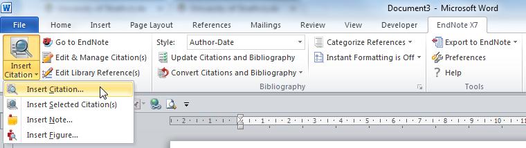 As references are added to a paper, EndNote automatically generates a bibliography at the end of the document.