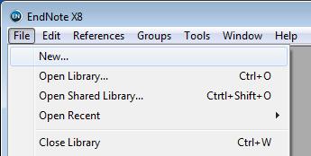 Create a New EndNote Library Tip: EndNote generates an *.ENL file and a *.DATA folder that need to stay together.