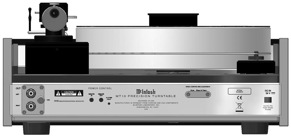 Rear Panel Connections and Adjustments AUDIO OUTPUTS connect to MC (Moving Coil) Inputs of the Preamplifier or A/V Control Center when the McIntosh MCC10 Cartridge is installed.