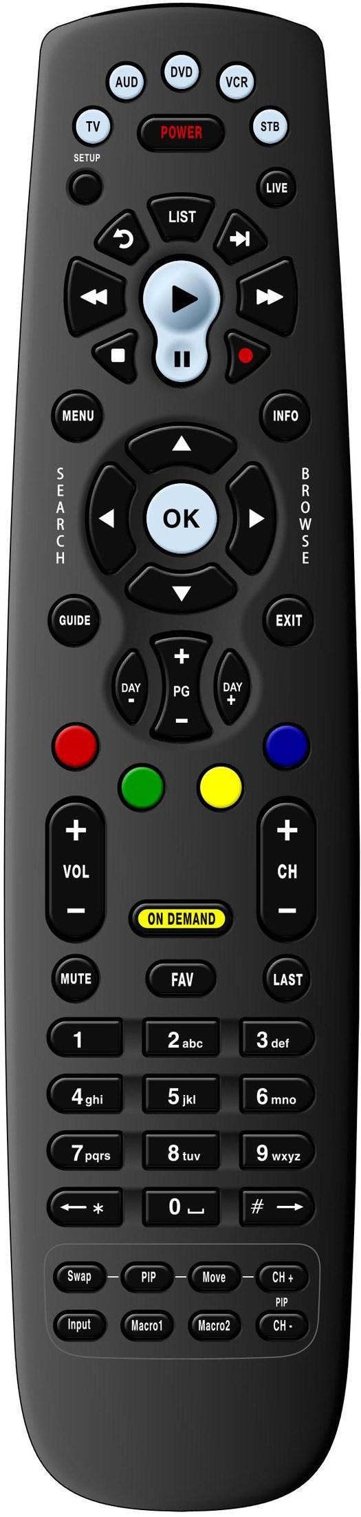REMOTE QUICK GUIDE TV, AUD, DVD, VCR, STB Use one remote to control multiple devices. Setup Use for programming sequences of devices controlled by the remote.