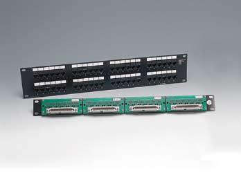 2500 and 2512 Modular Patch Panel The 2500 Category 5, PowerSUM Patch Panel provides 8-pin modular patch on the front of the panel and female, 50-pin connections (patch) on the back.