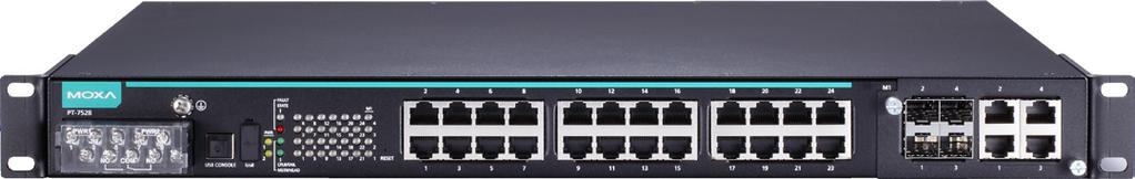 PM-7500 Series Gigabit and Fast Ethernet modules for rackmount models of the PT-7528-24TX series Ethernet