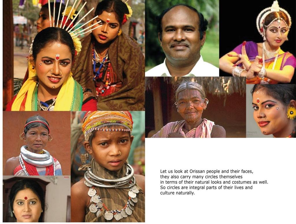 Fig 10: Traditional costumes and jewellery of Oriya people with circular elements where they have to indicate the