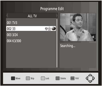 The Program Settings menu provides options to edit programs, view the Electronic Program Guide, and sort the channels according to your liking.