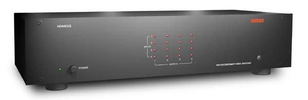 4X4 HD SWITCHER: 4 SOURCES TO 4 DISPLAYS with CAT5 The HD44CC5 High Definition Component Video Matrix Switcher allows high definition 1080i video and
