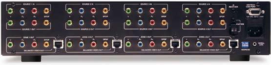 matrix video switcher with SD video capability serial port expansion capability allow expansion up to 16 zones of total distribution.