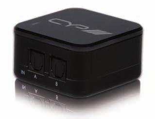 2:1 Optical (Toslink) Switcher. Supports S/PDIF standard of digital audio transmission.