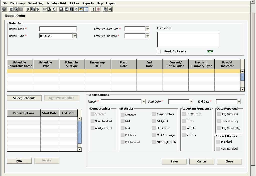 Creating a Report Order A report order defines how you want one or more lineups reported in one or more reports.