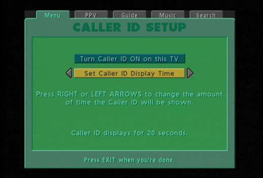 USER TIP: IF YOU ALREADY SUBSCRIBE TO CALLER ID AND VOICE MAIL FROM KMTELECOM, YOU AUTOMATICALLY RECEIVE TV CALL DISPLAY. WHEN ENABLED, IT WILL LOG THE LAST 50 CALLS RECEIVED.