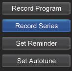 If you choose to record a program that is part of a regular series, you will be offered the option to record the series.