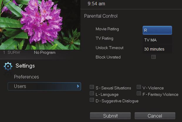 10 Settings Introducing Settings Settings gives you control over your video service.