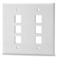 Work Area Outlet Systems Keystone Faceplates Double-Gang Faceplates Double-gang faceplates are available in 6-, 8-, and 12-port