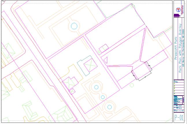 4. DIMENSION CALCULATION METHODS Using the city provided CAD we removed all unnecessary layers and overlaid polygons on all of the audience areas and associated areas and buildings.