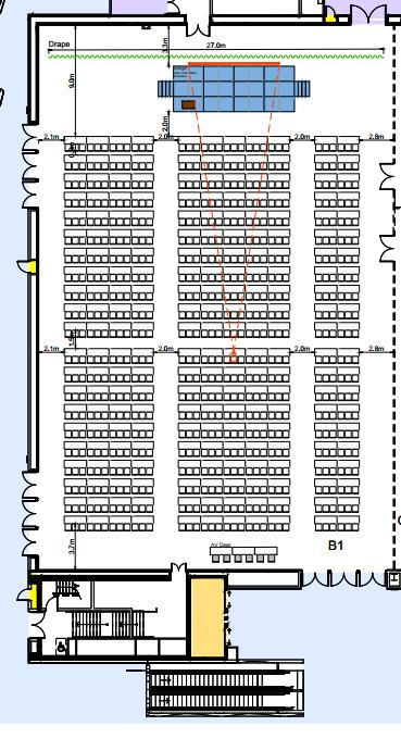 Hall B1 Situated Convention Centre Level 5 Technical Details Hall Capacity & Layout 1000 persons in theatre