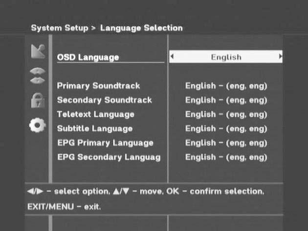 To accommodate user from different regions speaking different languages, OSD languages are available 5 languages.