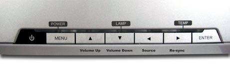 Introduction Control Panel 1 2 3 4 5 6 7 8 9 1. Power/Standby 2. Power Indicator LED 3. Lamp Indicator LED 4.