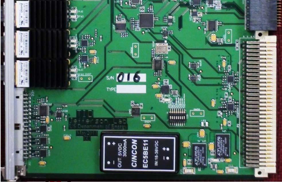 crate TI modules TD Mode Eight (8) Optical Transceiver HFBR-7924 External I/O (trg, clk ) Xilinx VirtexV LX30T-FG665 Board design supports both