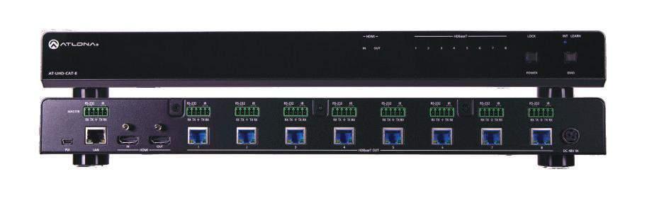distribution amplifiers Atlona 1 x 8 and 1 x 4 HDMI to HDBaseT Distribution Amplifiers Atlona s AT-UHD-CAT-8 and AT-UHD-CAT-4 distribution amplifiers use HDBaseT to distribute to eight or four