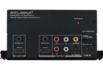 PLUG AND PLAY Combine a composite video (BNC) signal and stereo audio signal into a signal that passes over a single HDMI cable Atlona HDMI to Composite and