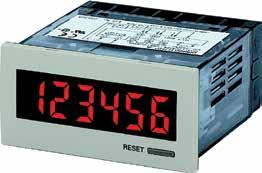 H7HP Digital Counters T433 Compact Count and Time Totalizers Large easy to ready displays: 6-digit (15 mm); 8-digit (12 mm) models NEMA protection when used with Y92S-33 rubber gasket