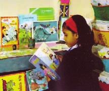 Reading Corner in schools of Mathura District, Uttar Pradesh. Reading Corners were established in classes I and II in five hundred and sixty one schools as a part of the Mathura Pilot project.