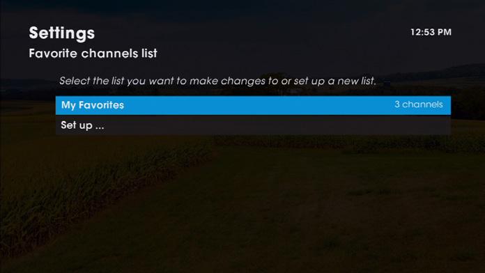 Create a Favorites List With a Favorites List, your Program Guide only displays the channels you ve chosen (rather than listing all the channels available in your TDS TV subscription).