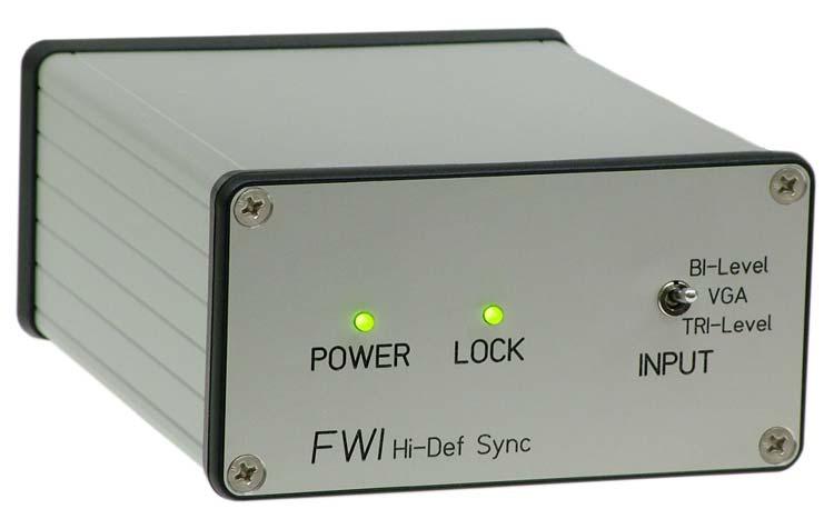 Users Manual FWI HiDef Sync Stripper Allows "legacy" motion control and film synchronizing equipment to work with modern HDTV cameras and monitors providing Tri-Level sync signals.
